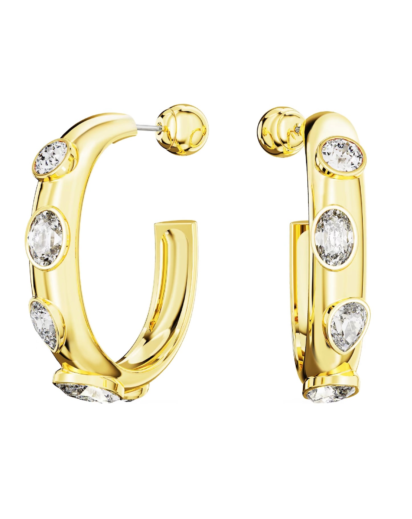 Swarovski 5663261 Swarovski Dextera HOOP Earrings, Yellow Gold Tone Plated Earrings