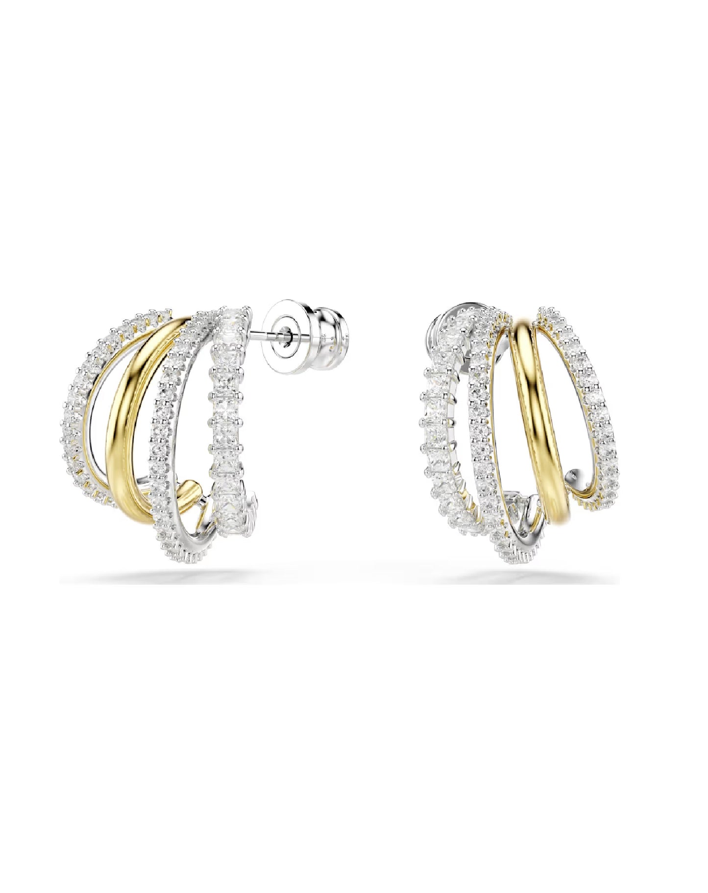5689718 Swarovski Hyperbola Hoop Earrings Yellow/White Tone