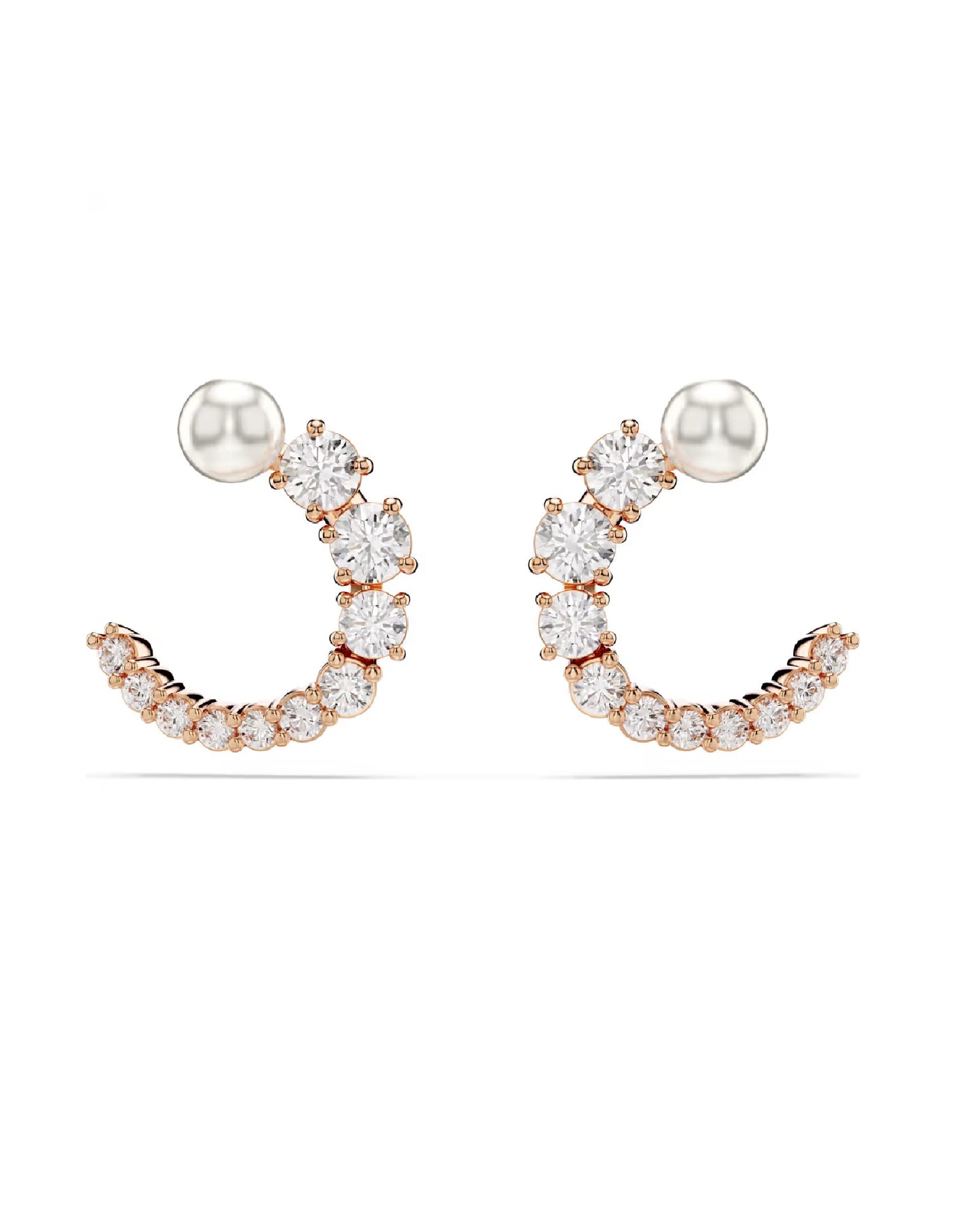 5692264 Swarovski Matrix Hoop Earrings, Rose Tone
