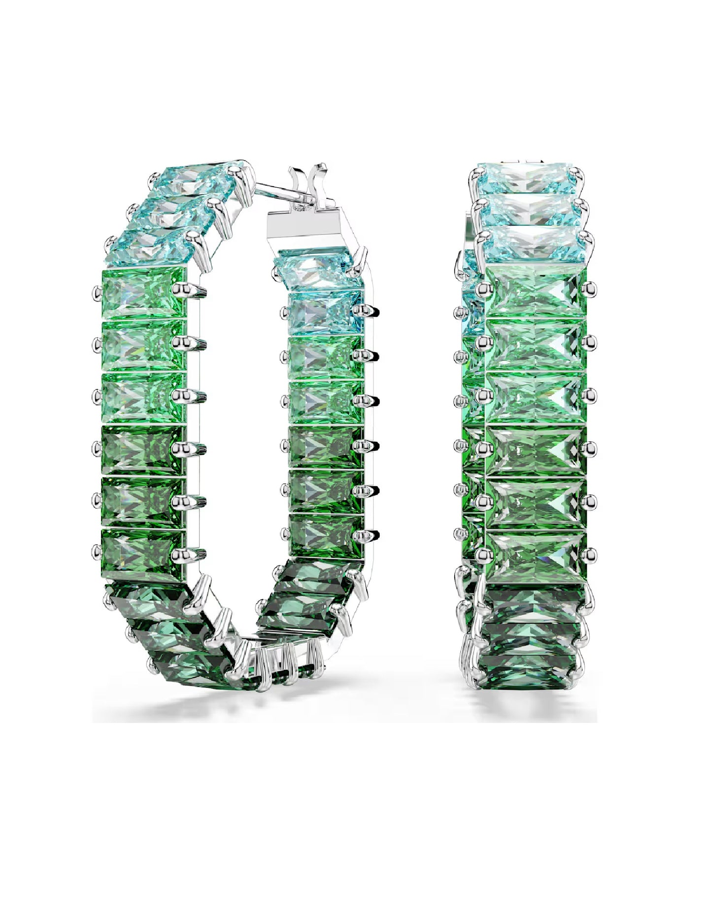 5705787 Swarovski Matrix Hoop Earrings, White Tone
