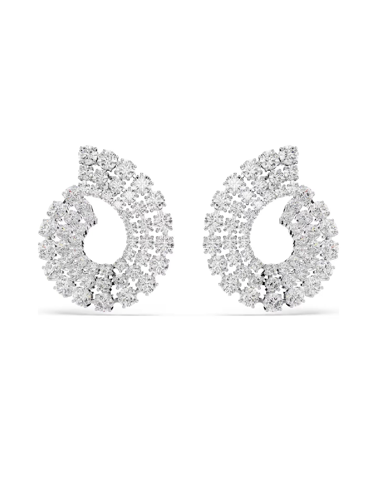 5705834 Swarovski Matrix Hoop Earrings, Silver Tone