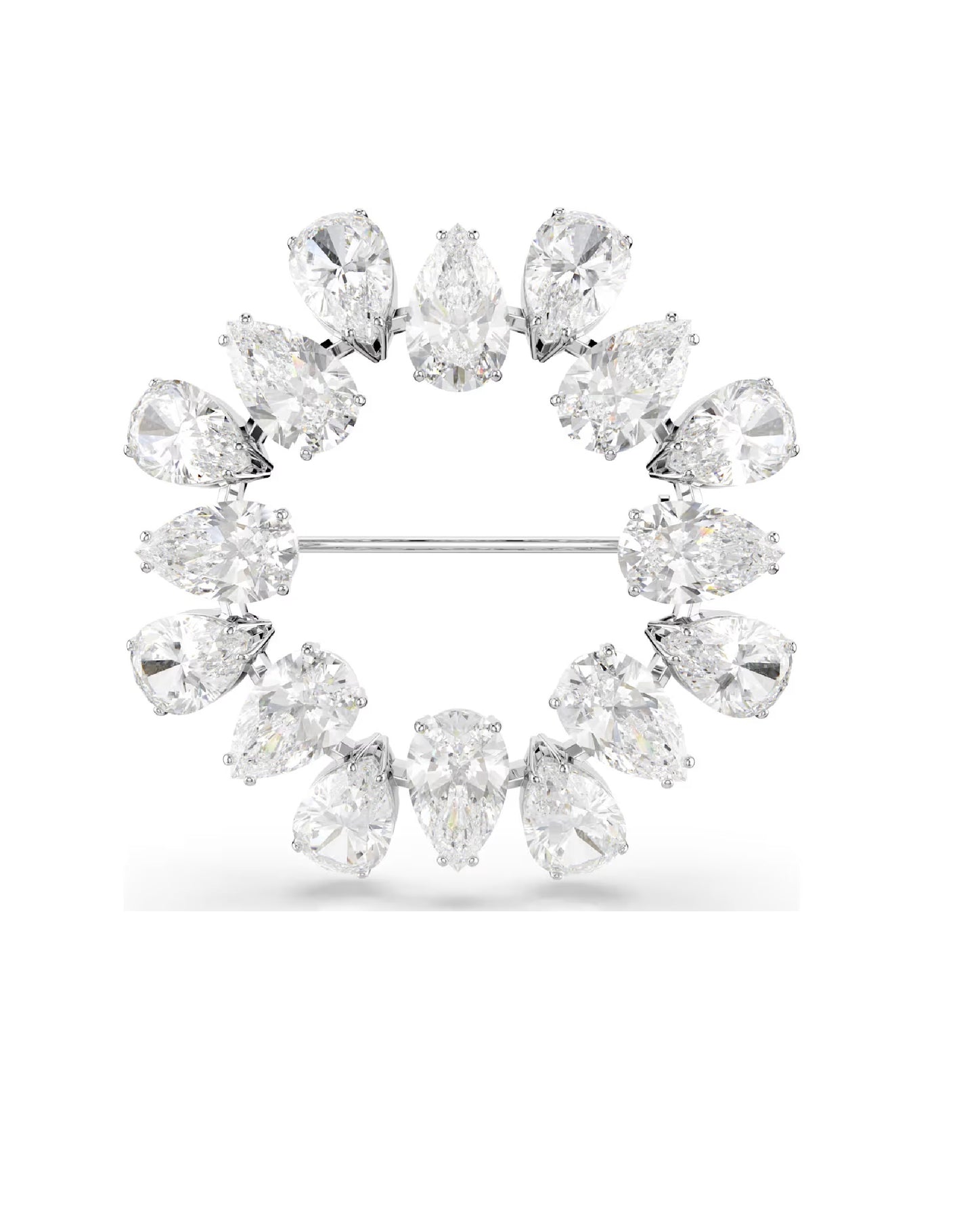 5714646 Swarovski Matrix Brooch, White Tone