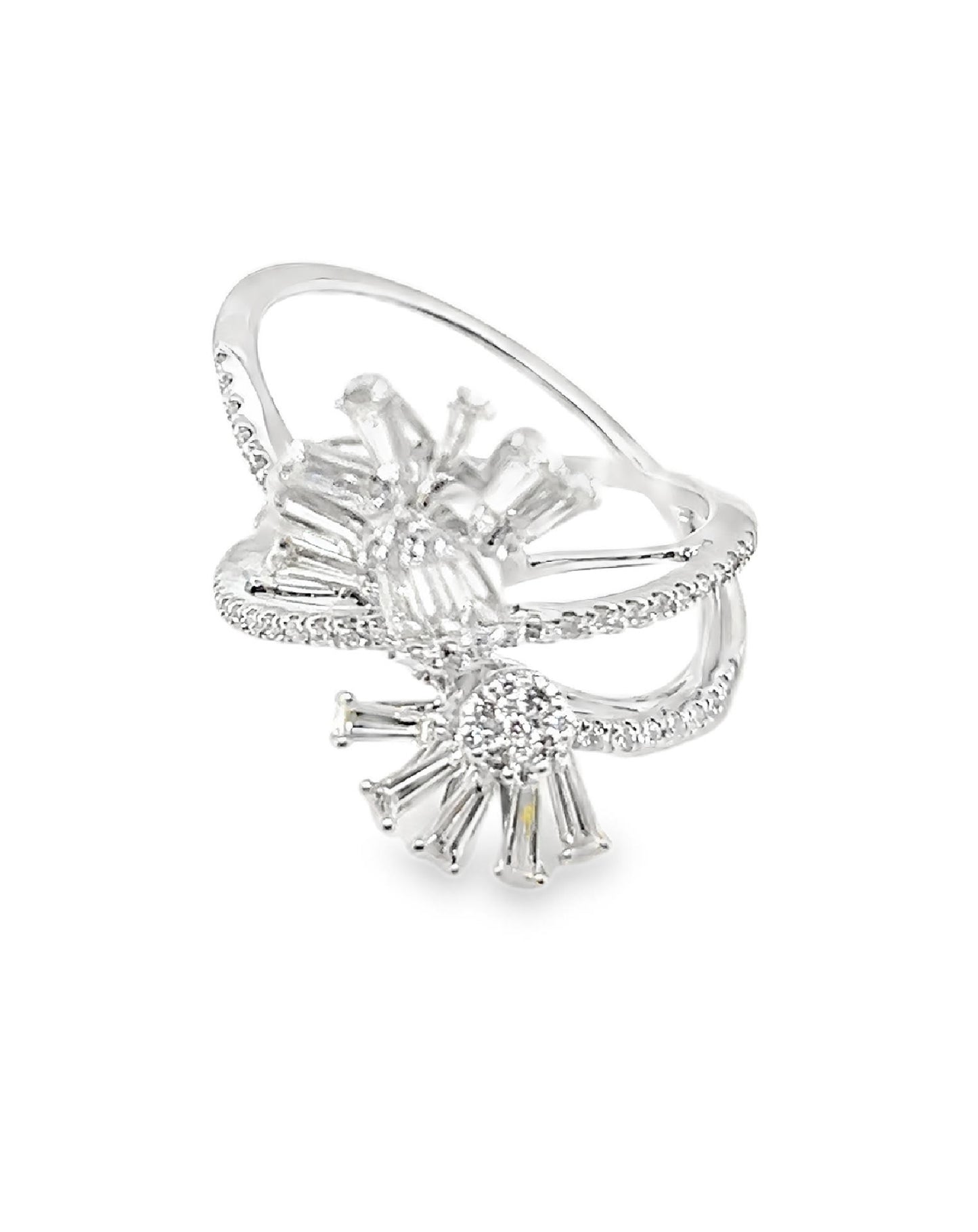 Floral Design Diamond Ring , 0.96 Ct