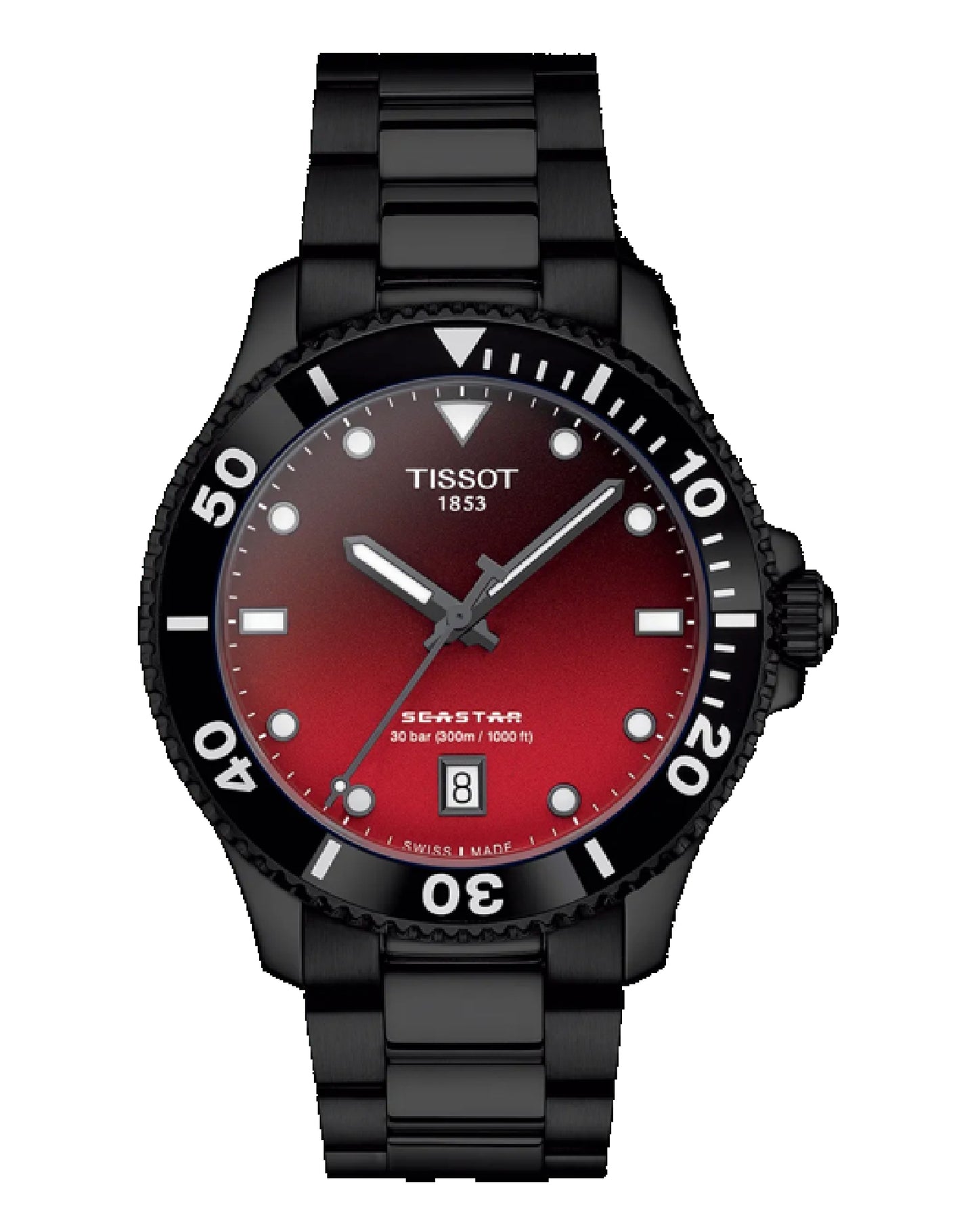 T120.410.33.421.00 Sea Star 1000 Quartz Red Graded Dial 40mm