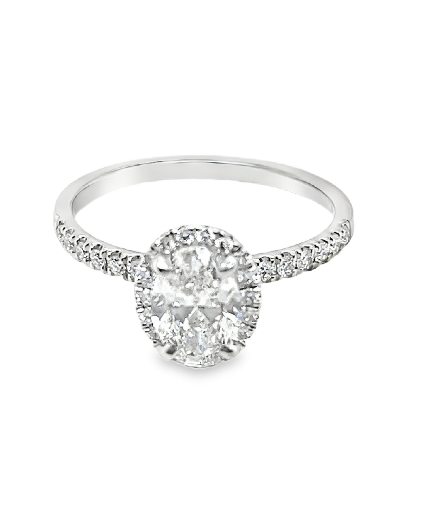 Anillo de diamantes de 14 kt y 7