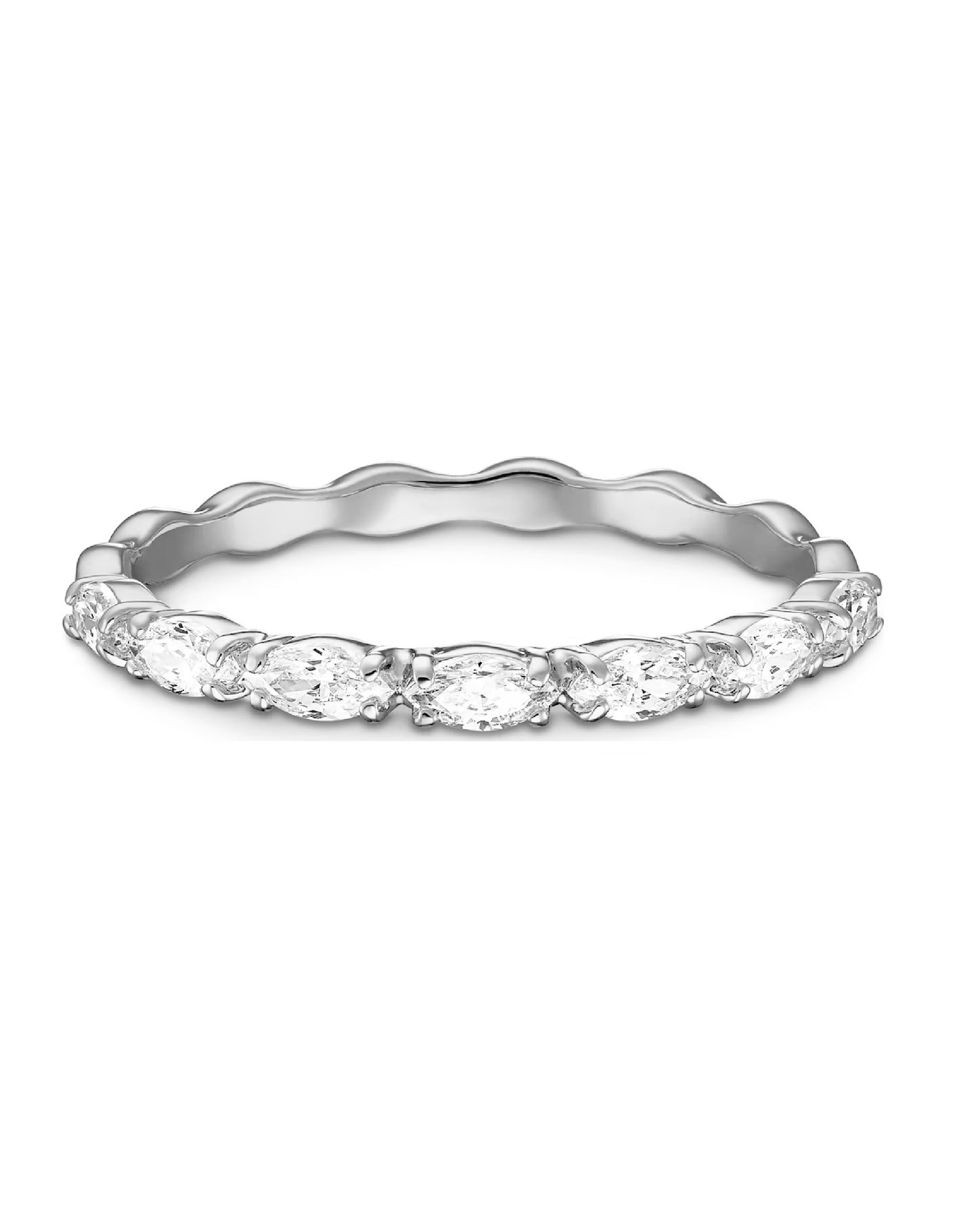 Swarovski Swarovski White Tone Rhodium Plated MARQUISE Ring Size 50 Rings