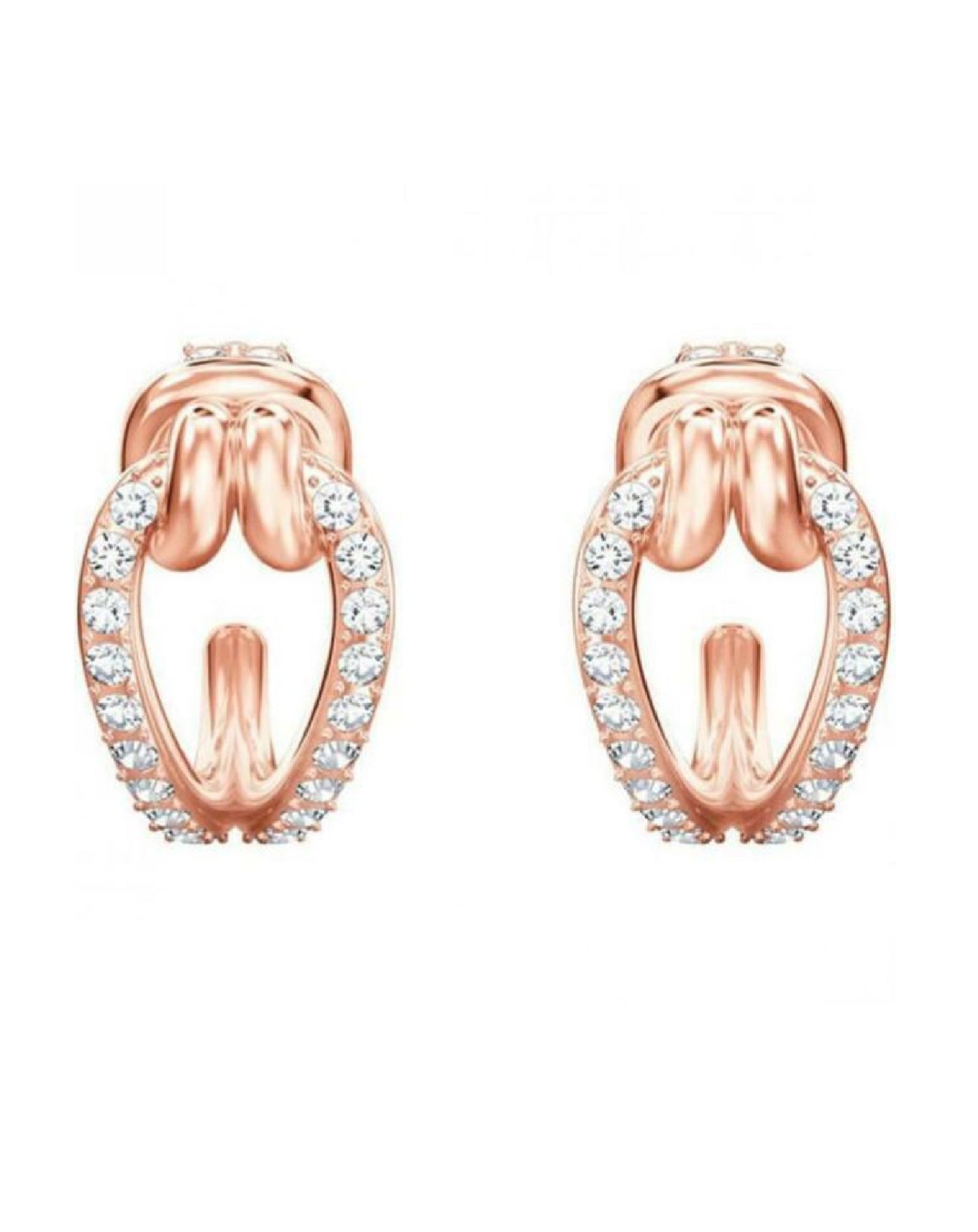 Swarovski Swarovski LIFELONG Heart Rose Gold Tone Hoop Earring Earrings