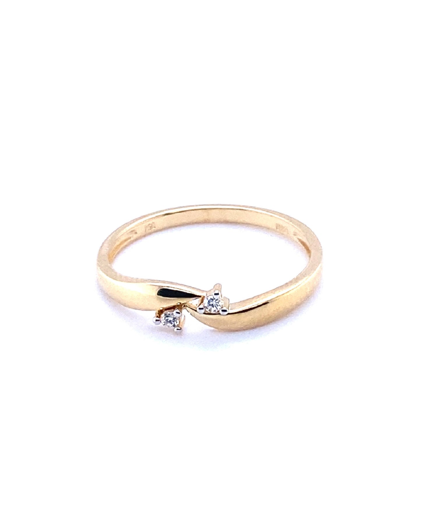 Diamonds Yellow Gold 2 Small Diamond Ring Rings