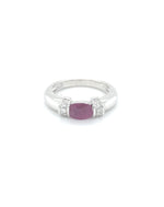 Diamonds White Gold Oval Ruby Diamond Ring, 0.80 CT, 0.18 CT Rings