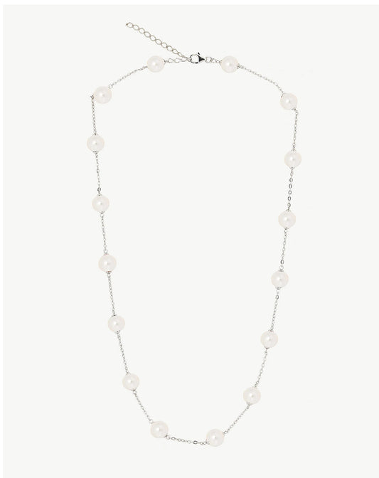 15663.01.2.N45.000.1 Majorica White Gold Tone Pearl Necklace Illusion
