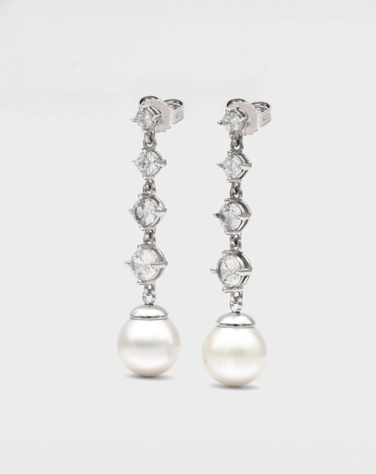 18242.01.2.E00.906 Majorica White Gold Tone Pearl Earrings Illusion