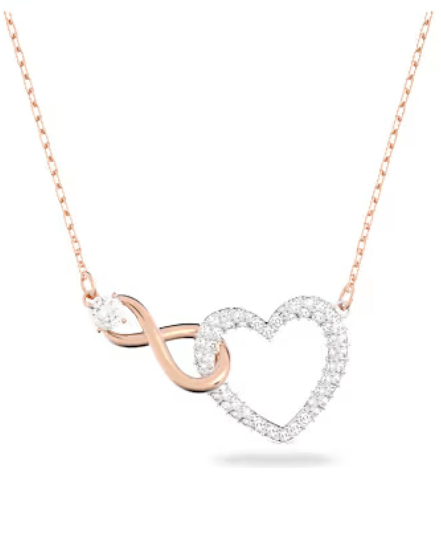 5518865  Swarovski Rose Tone Infinity Necklace