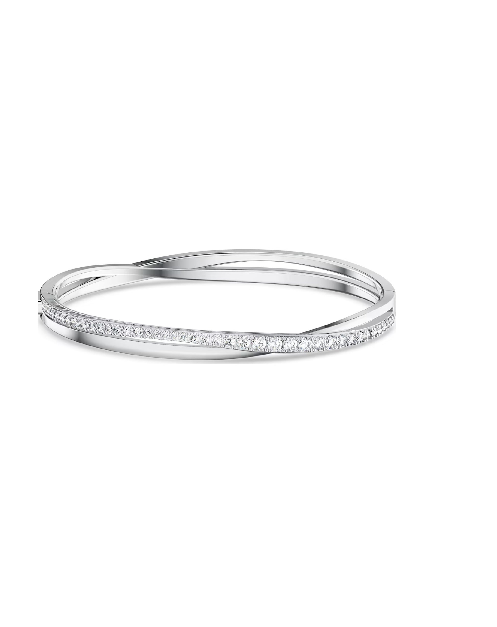 Swarovski Swarovski WHITE Rhodium Plated Twist bangle Bracelets