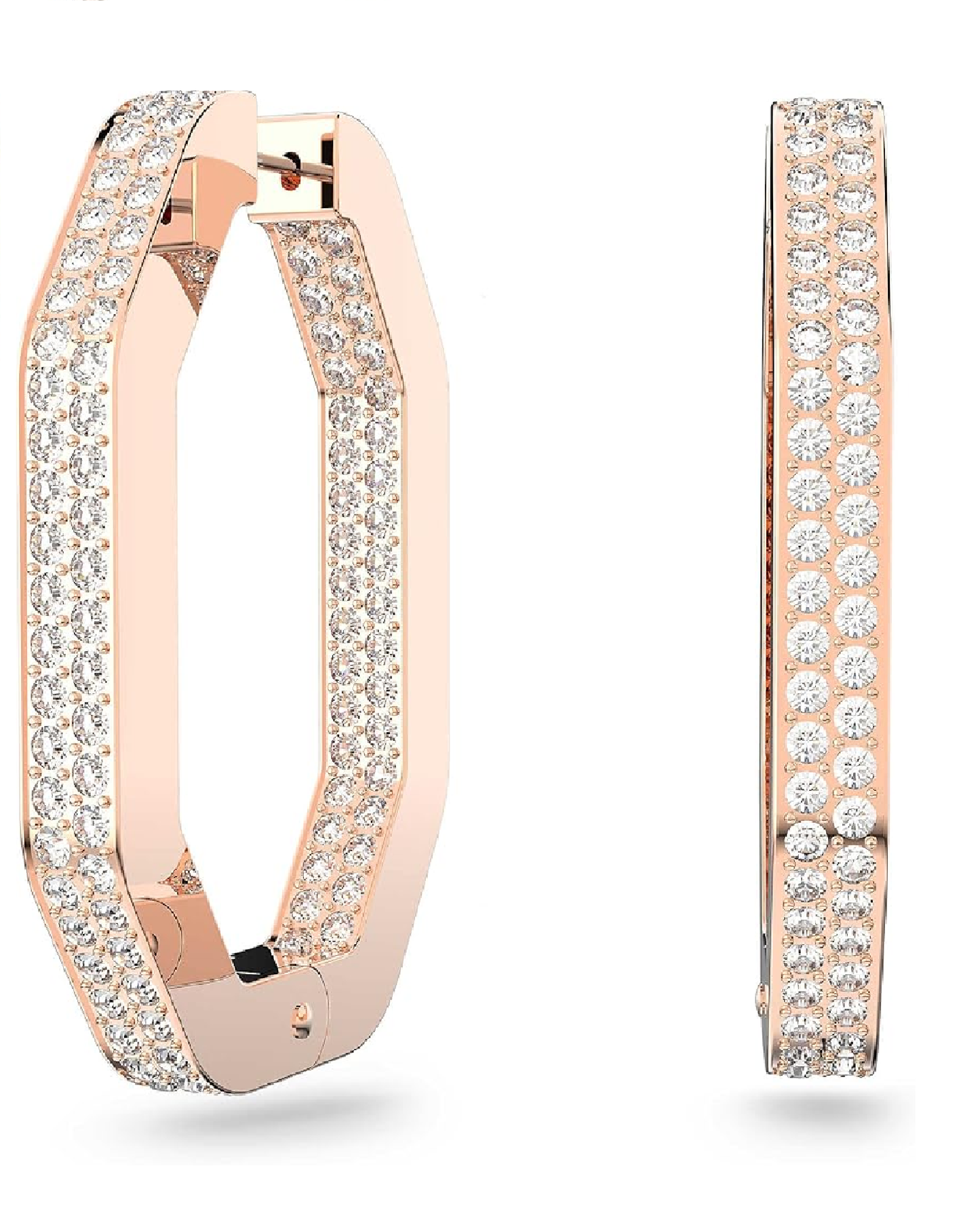 5634992 Swarovski Dextera Rose Tone Hoops Earring
