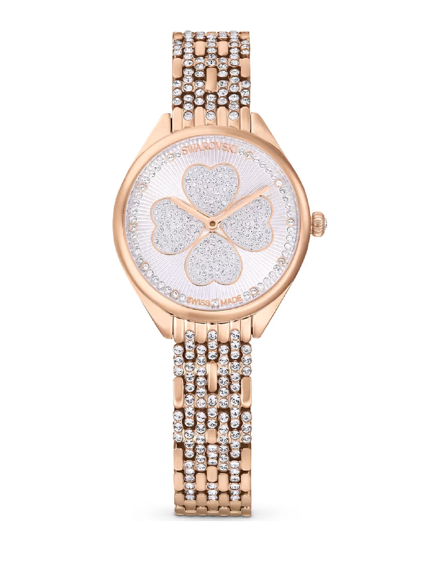 5653347 Swarovski Clover Rose Tone Watch, Quartz