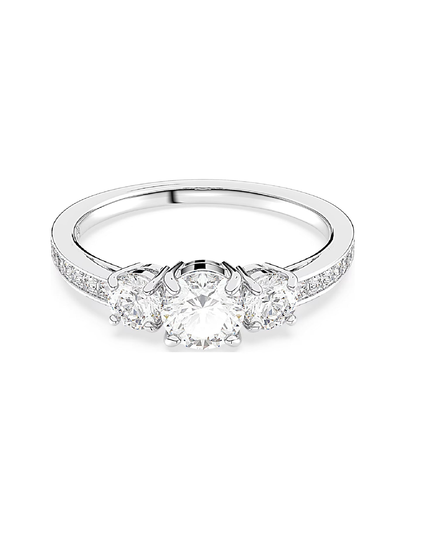 5655713 Swarovski Attract Trilogy White Tone, Ring Size 55