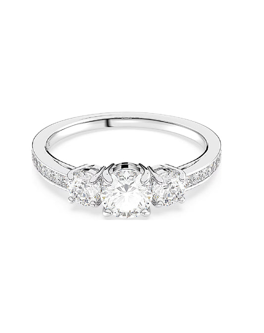 5655713 Swarovski Attract Trilogy White Tone, Ring Size 55