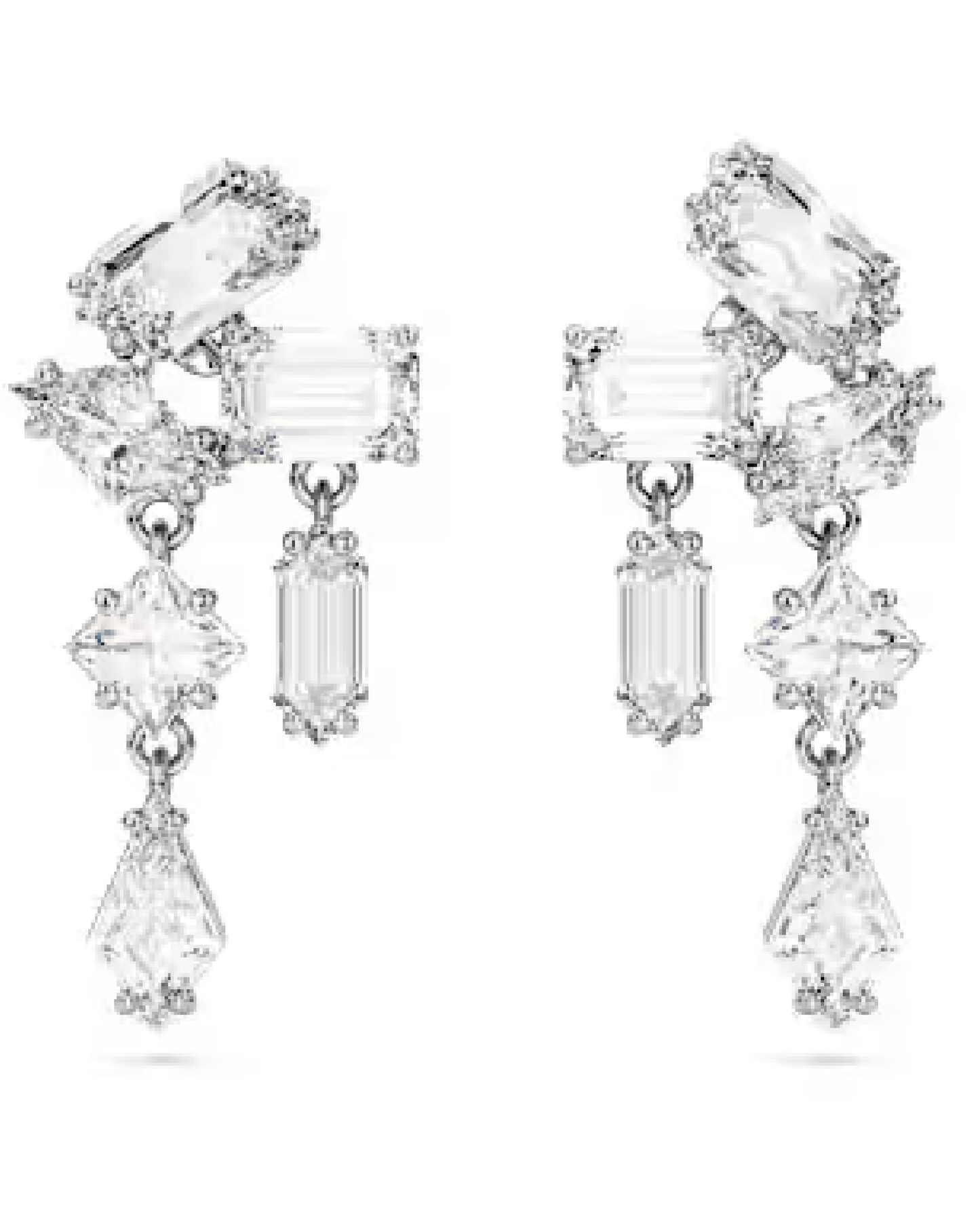 5665825 Swarovski Mesmera Drop White Tone Earring