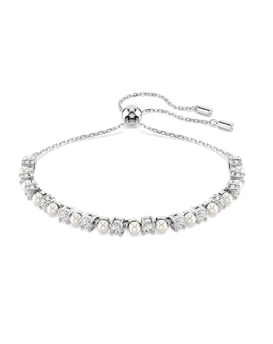 5689633 Swarovski Matrix Bracelet Size M, White Tone