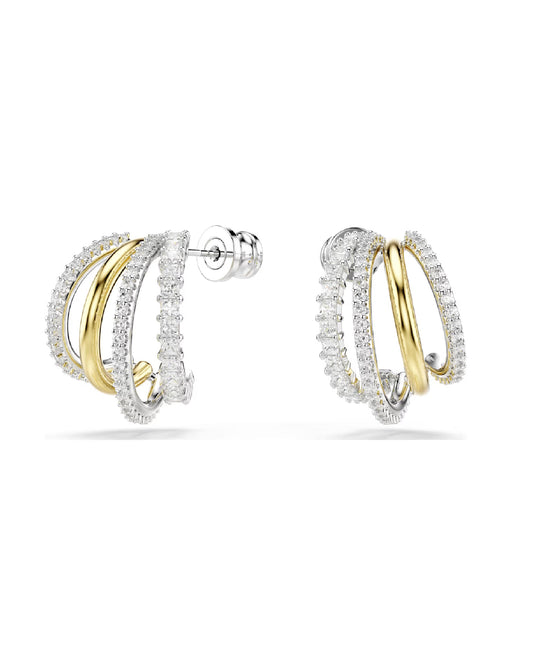 5689718 Swarovski Hyperbola Hoop Earrings Yellow/White Tone
