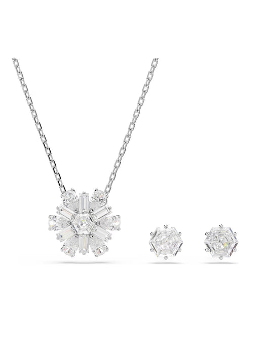 5691486 Swarovski Snow Flakes Idyllia Set, Silver Tone