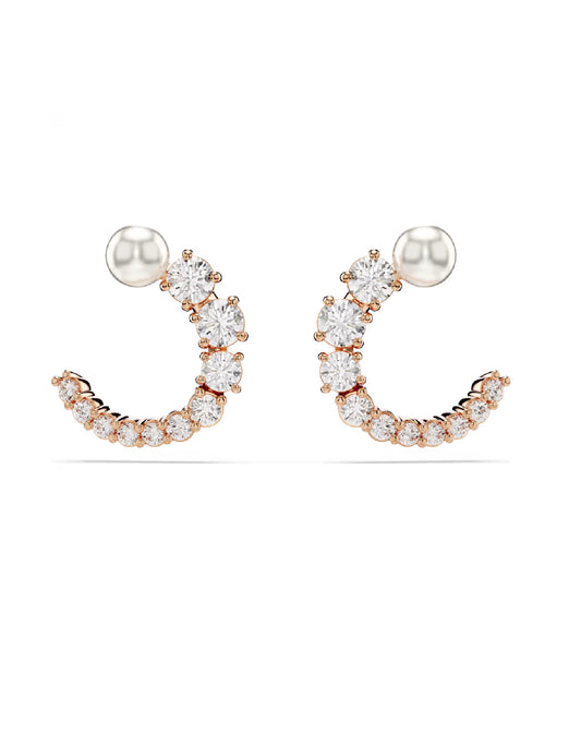 5692264 Swarovski Matrix Hoop Earrings, Rose Tone