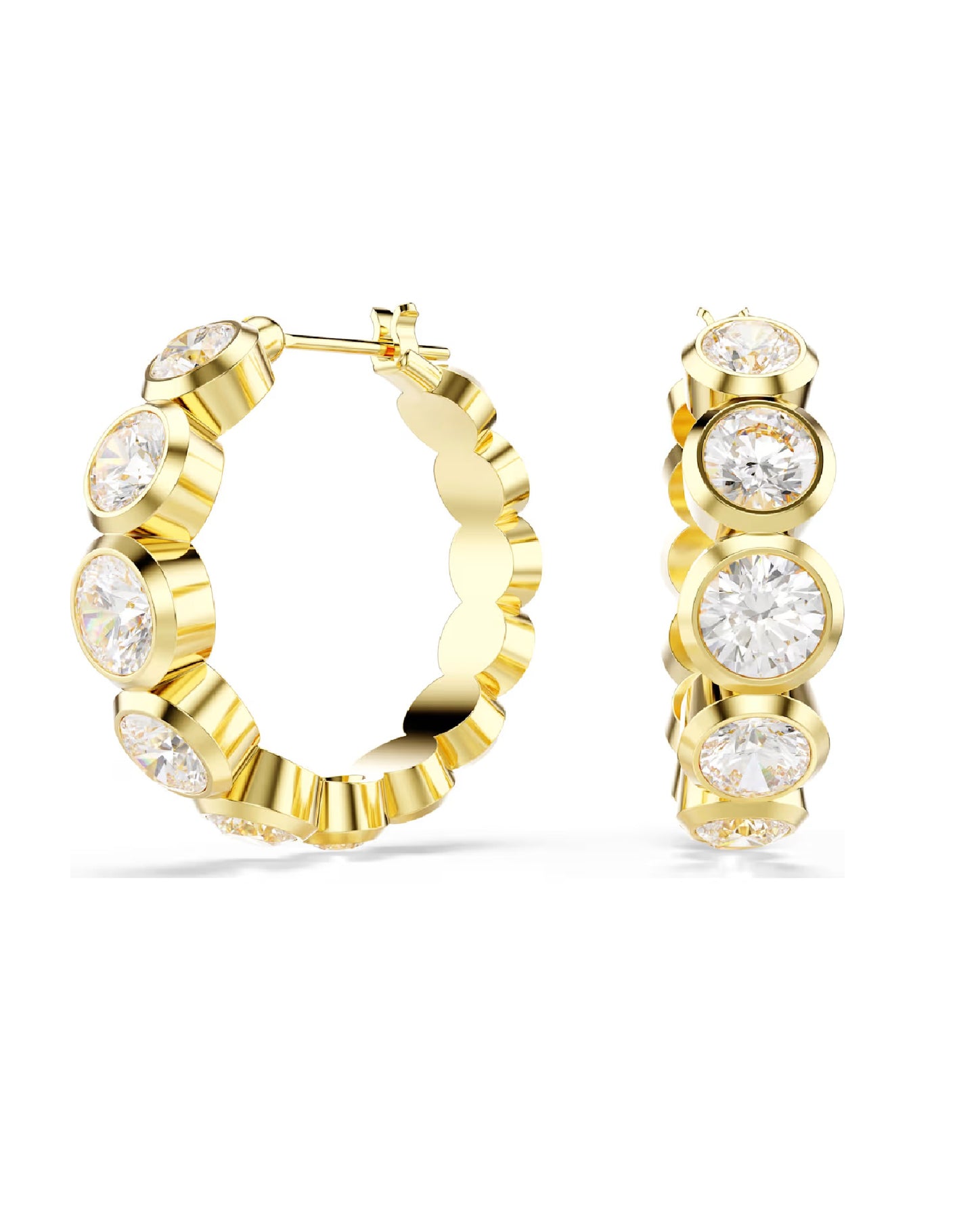 5711483 Swarovski Dextera Yellow Tone Hoop Earring