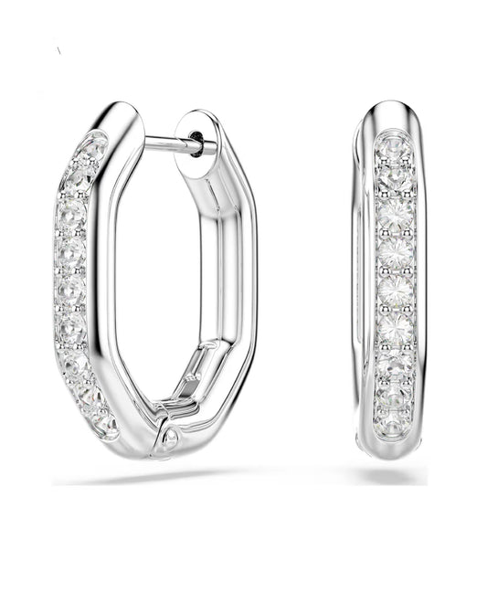 5724585 Swarovski Dextera Octagon Hoop, White Tone