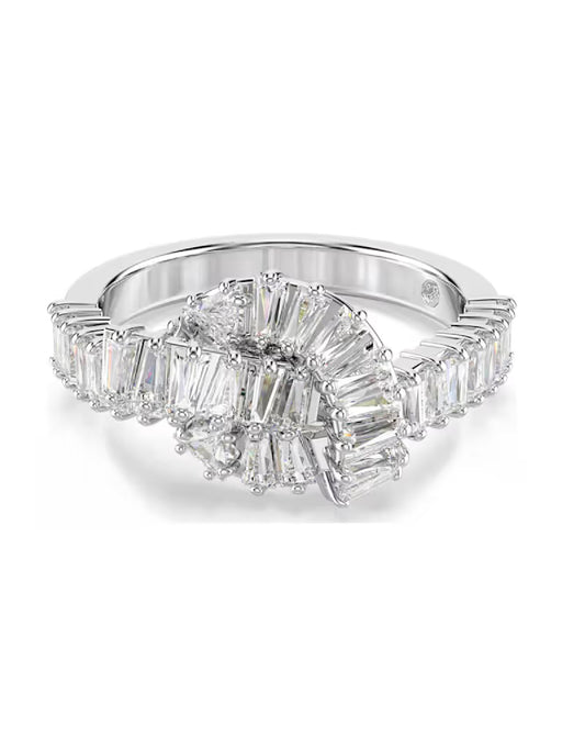 5727122  Matrix Ring White Rhodium Plated Size 55