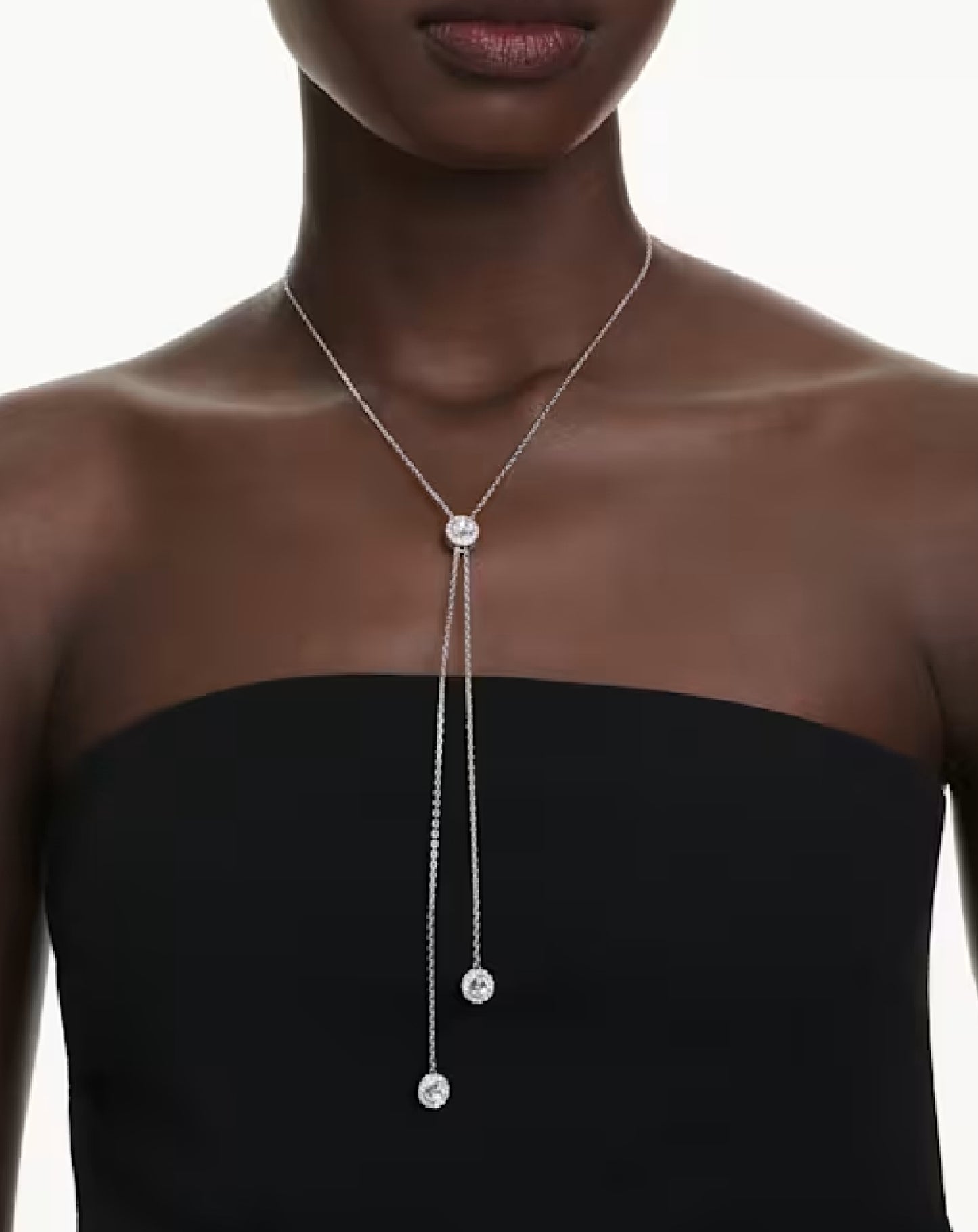 5733067 Swarovski White Tone Angelic Necklace In Y Shape