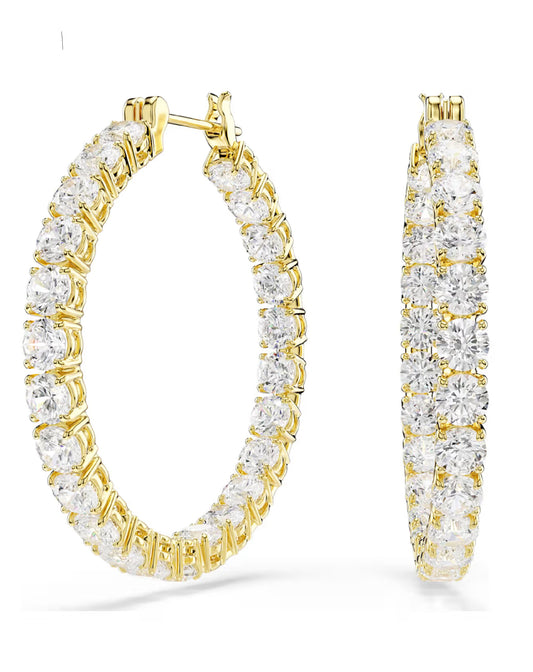 5750620 Matrix Hoop Earrings Yellow Tone