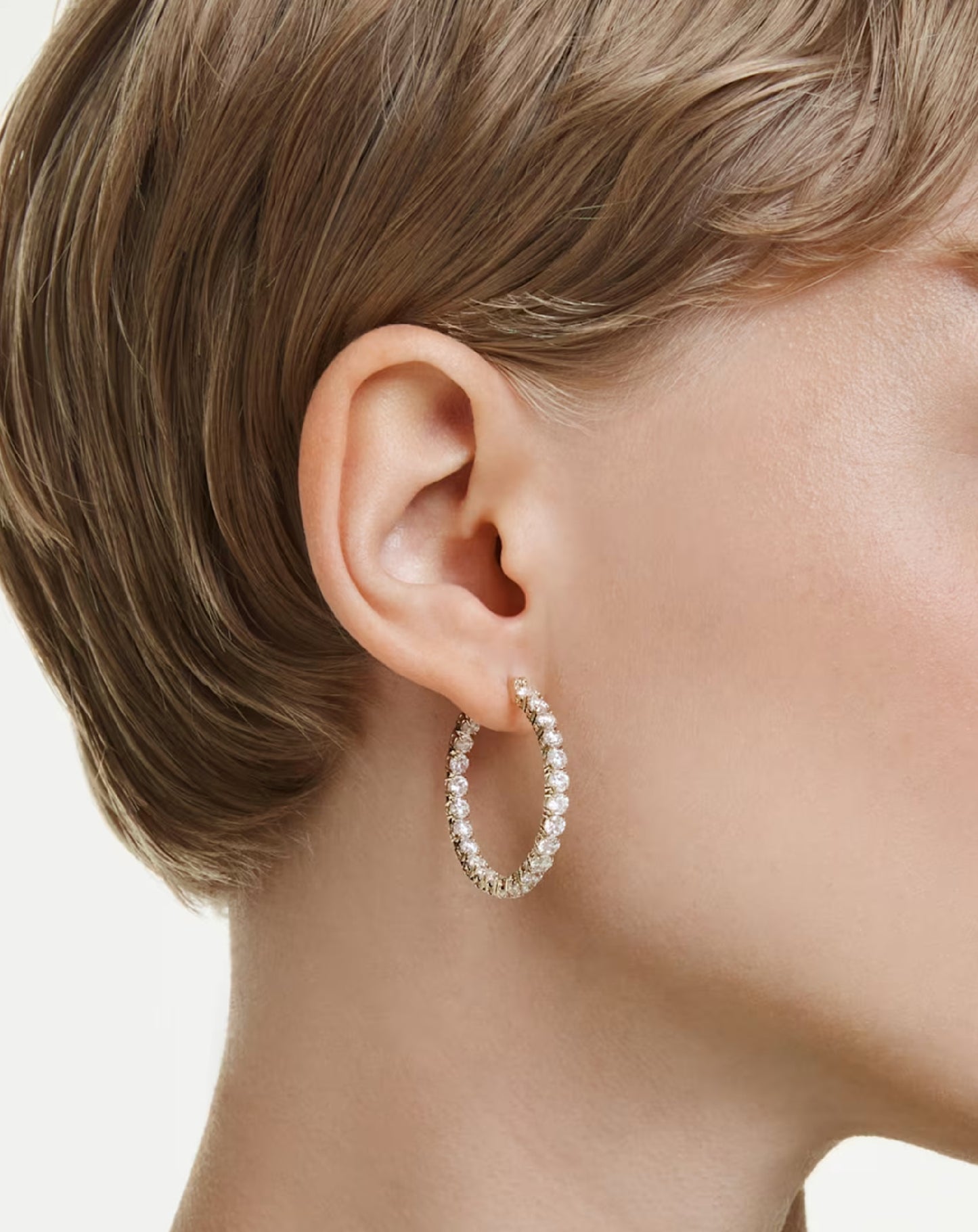5750620 Matrix Hoop Earrings Yellow Tone