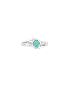 Diamonds Round Emerald Diamond Ring, 0.43 CT - 0.11 CT Rings