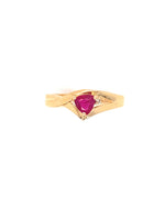 Diamonds Trillion Ruby Diamond Ring, 0.02 Ct, 0.50 Ct Rings