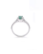 Diamonds Solitaire Emerald Engagement Diamond Ring 0.50 CT +0.35 CT Rings