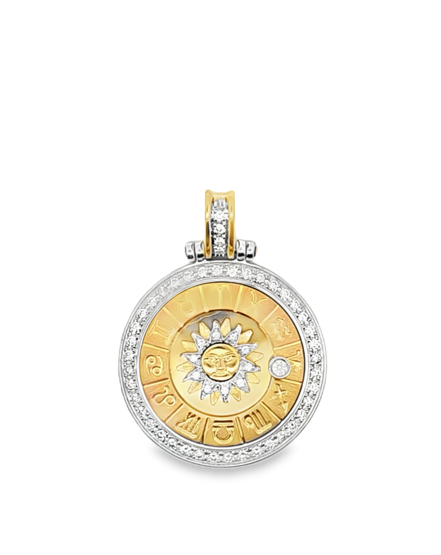 18 Kt Yellow Gold Horoscope Diamond Pendant 1.01CT