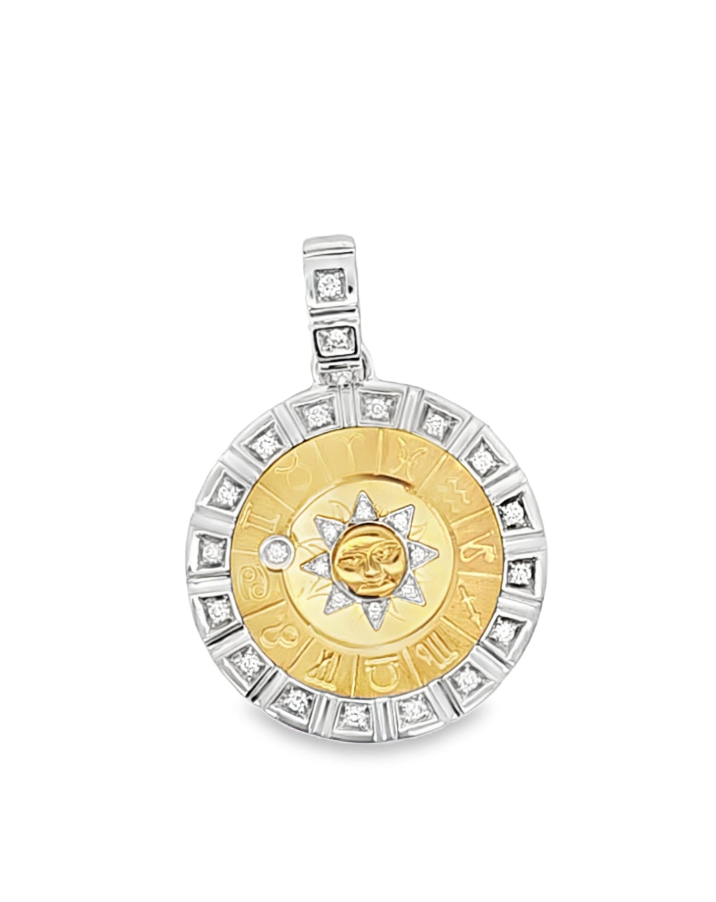 18 Kt Yellow Gold Horoscope Diamond Pendant .41CT