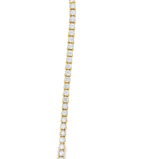 14 Kt Yellow Gold Tennis Diamond Bracelet – 10.00 CT