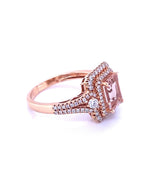 Diamonds Morganite Diamond ring 1.40 Ct + 0.53 Rose gold Rings