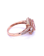 Diamonds Morganite Diamond ring 1.40 Ct + 0.53 Rose gold Rings