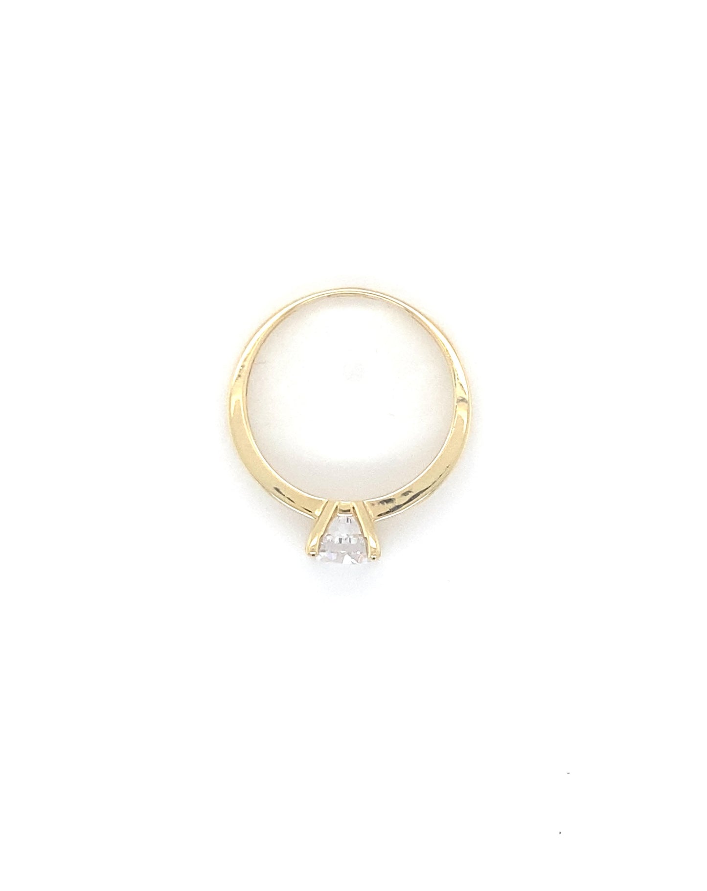 Gold 18 kt White Gold Solitaire White Sapphires Ring Jewelry