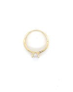 Gold 18 kt White Gold Solitaire White Sapphires Ring Jewelry