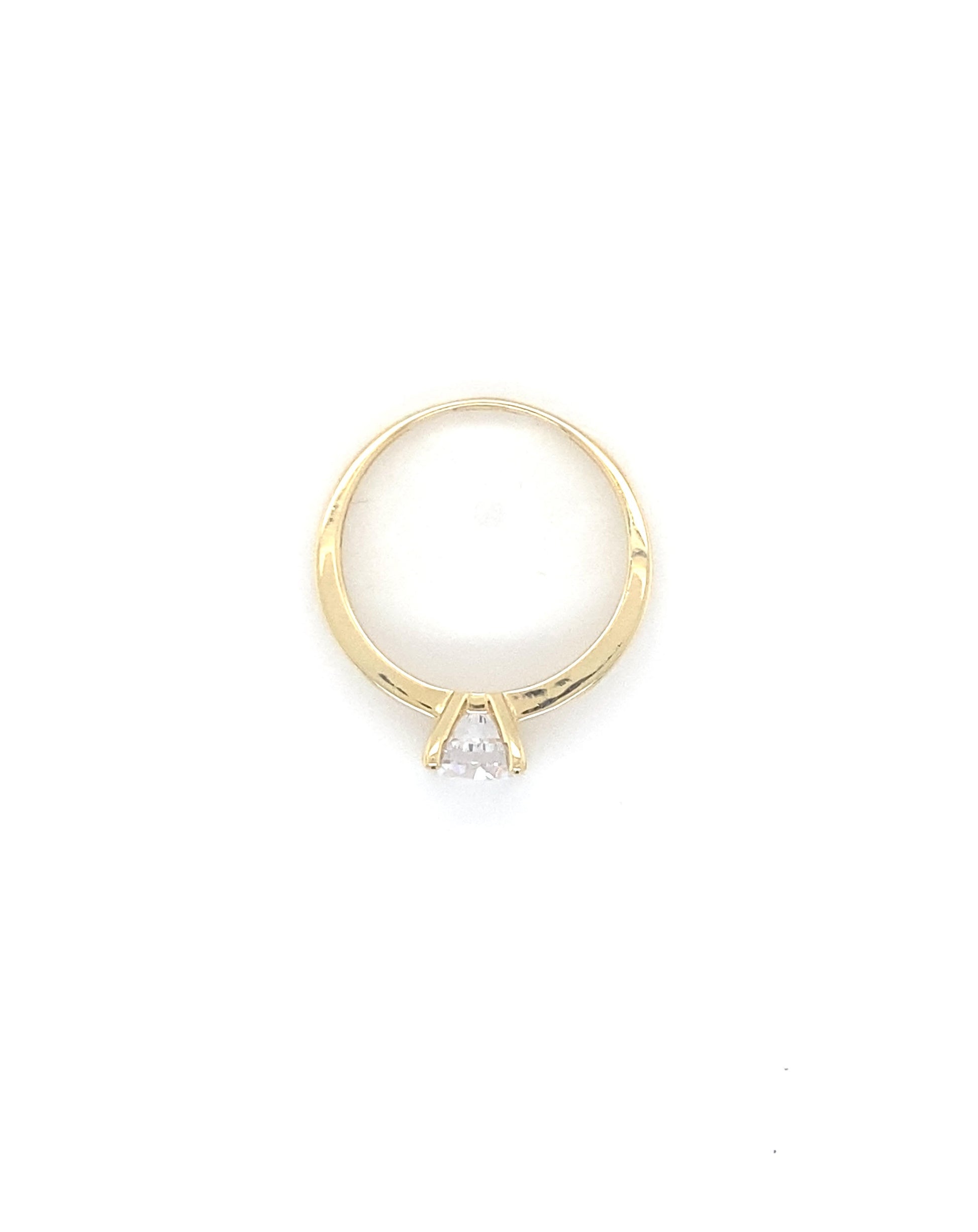 Gold 18 kt White Gold Solitaire White Sapphires Ring Jewelry