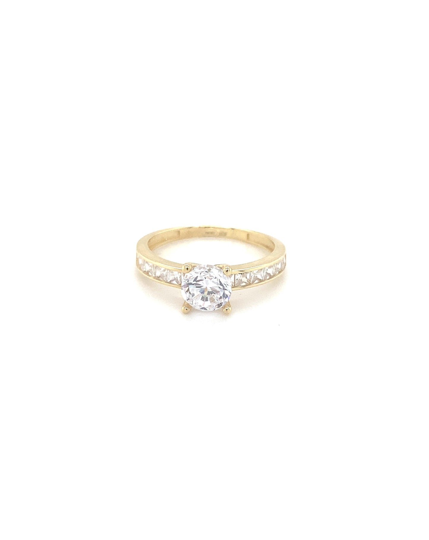 Gold 18 kt White Gold Solitaire White Sapphires Ring Jewelry