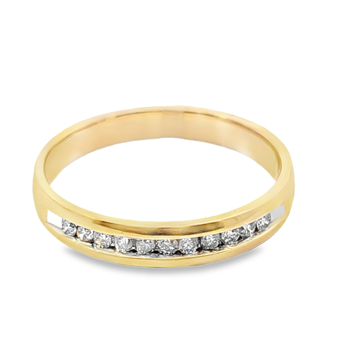 Channel Setting 1 Row Diamond Ring 0.23 Ct