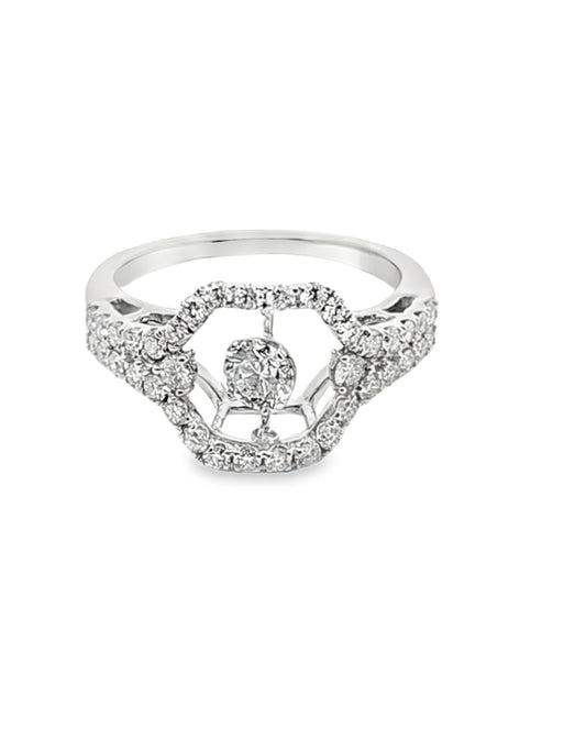14 Kt Floating Diamond Ring, 1.05 Ct