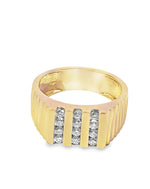 18 Kt Yellow Gold Diamond Men Ring