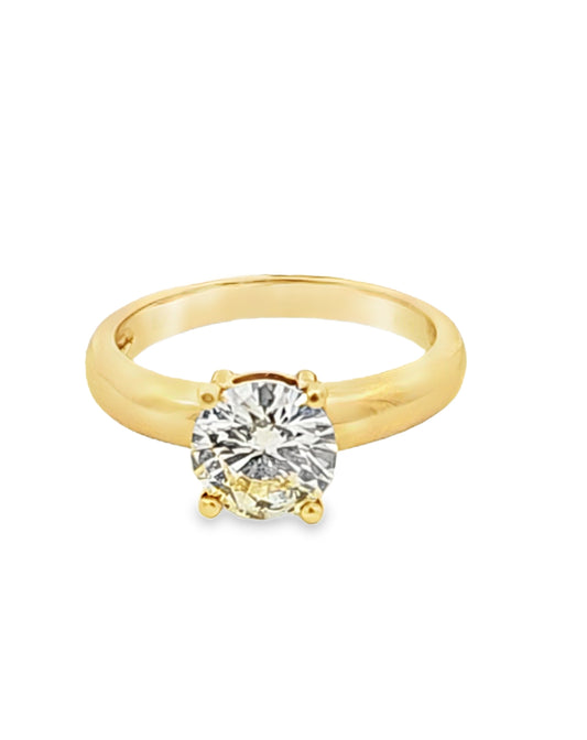 Yellow Solitaire Diamond Ring, 1.50 CT