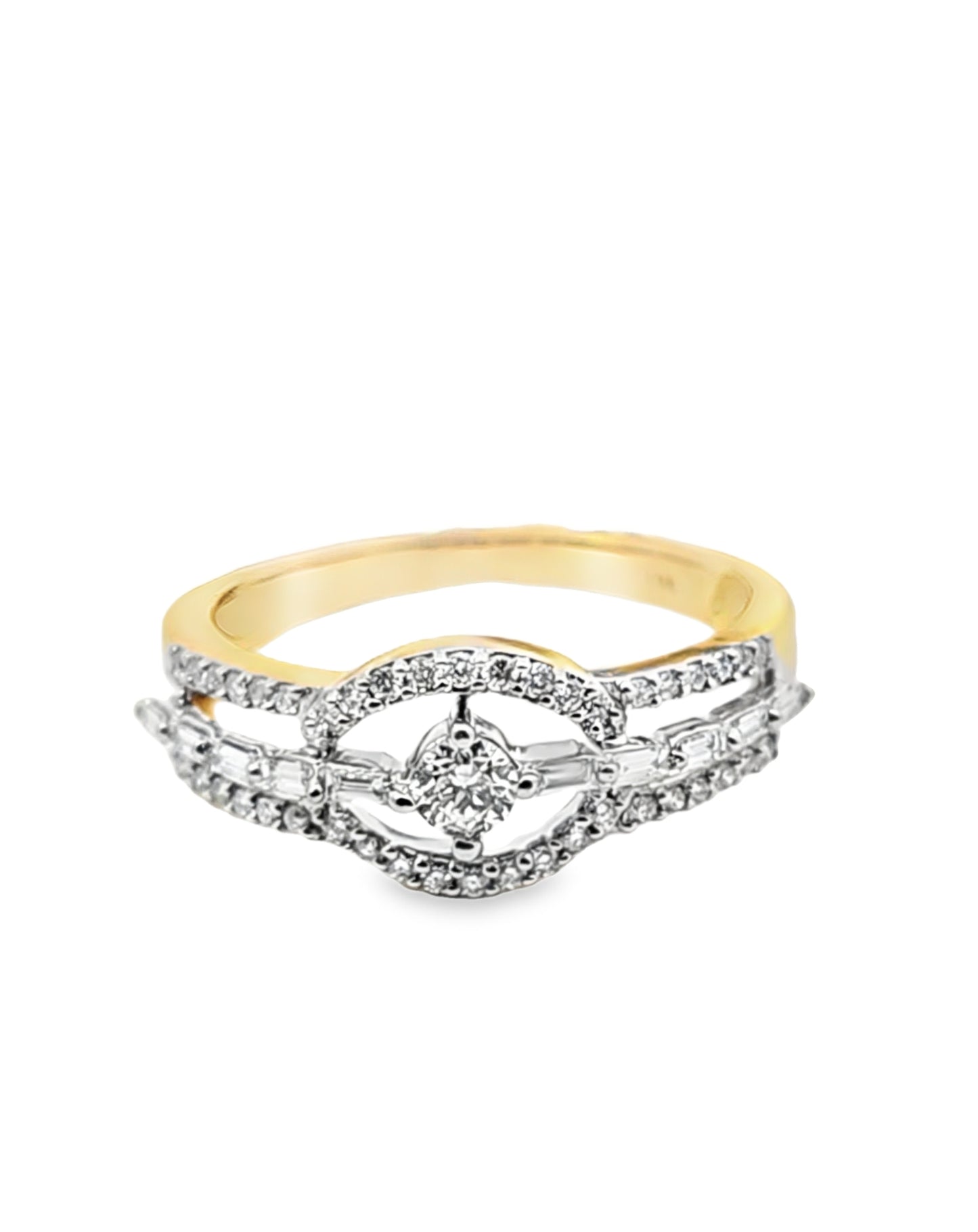 Anillo de diamantes de 4 puntas de 14 quilates