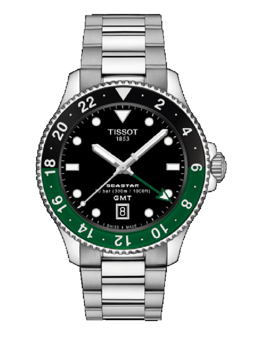 T120.852.11.051.00 Sea Star 1000 Quartz Black Dial Gmt